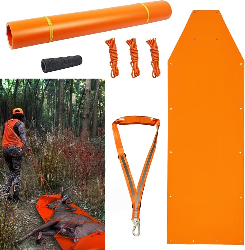Vecacosic 1.2MM Thickened Deer Drag Sled Tear-Resistant Deer Dragging Sled Game Hauler for Hunting with Odocoileus virginianus Drag Harness and Handle, Save Effort Hunting Gear Accessories - Image 1